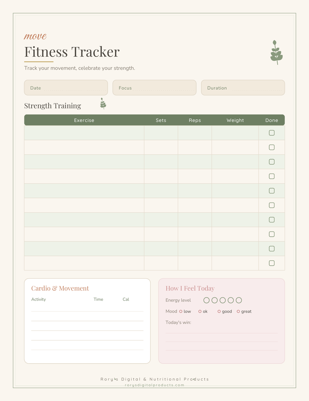 Wellness Self-Care Planner — fitness tracker