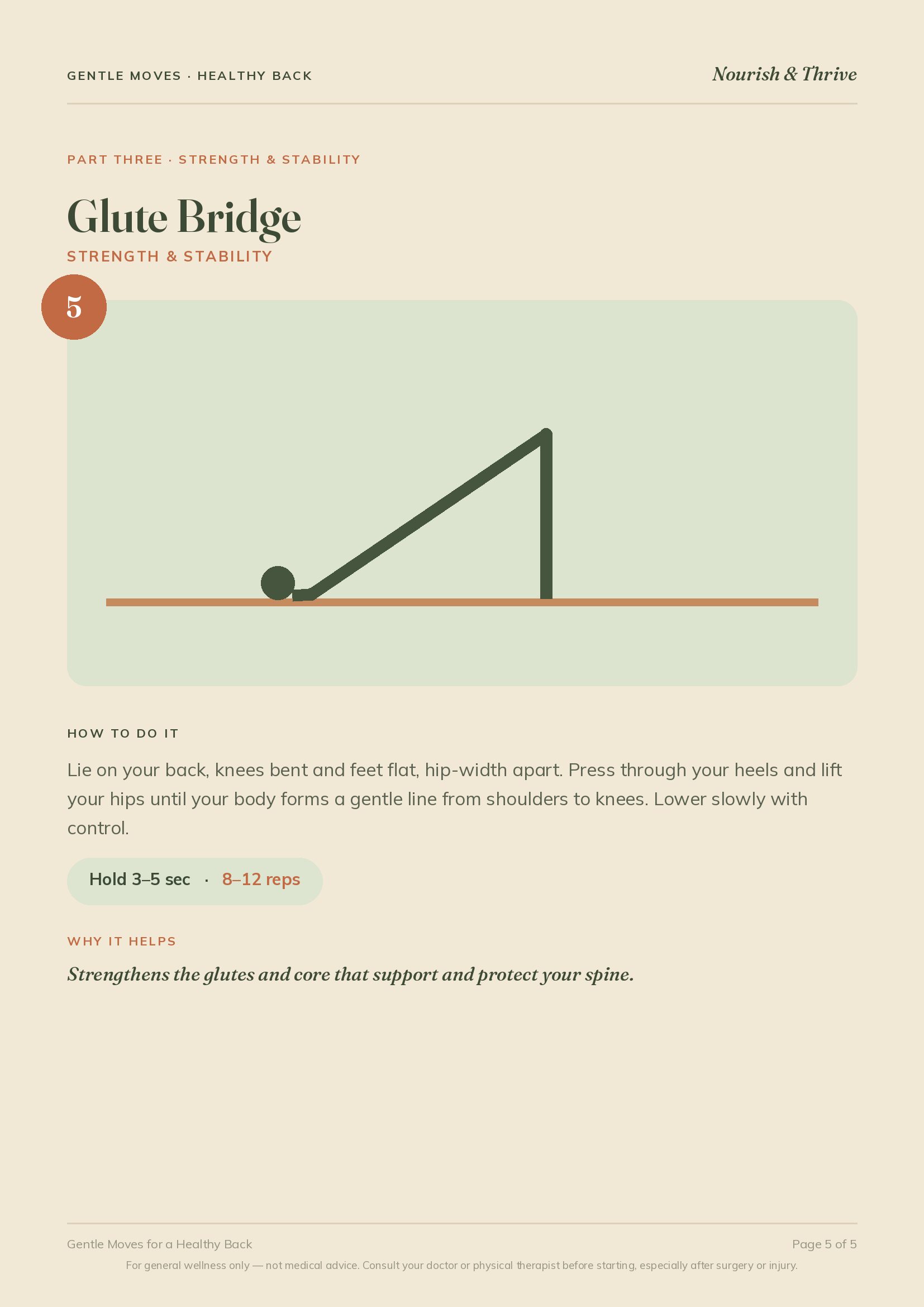 Gentle Moves for Back Health — glute bridge exercise