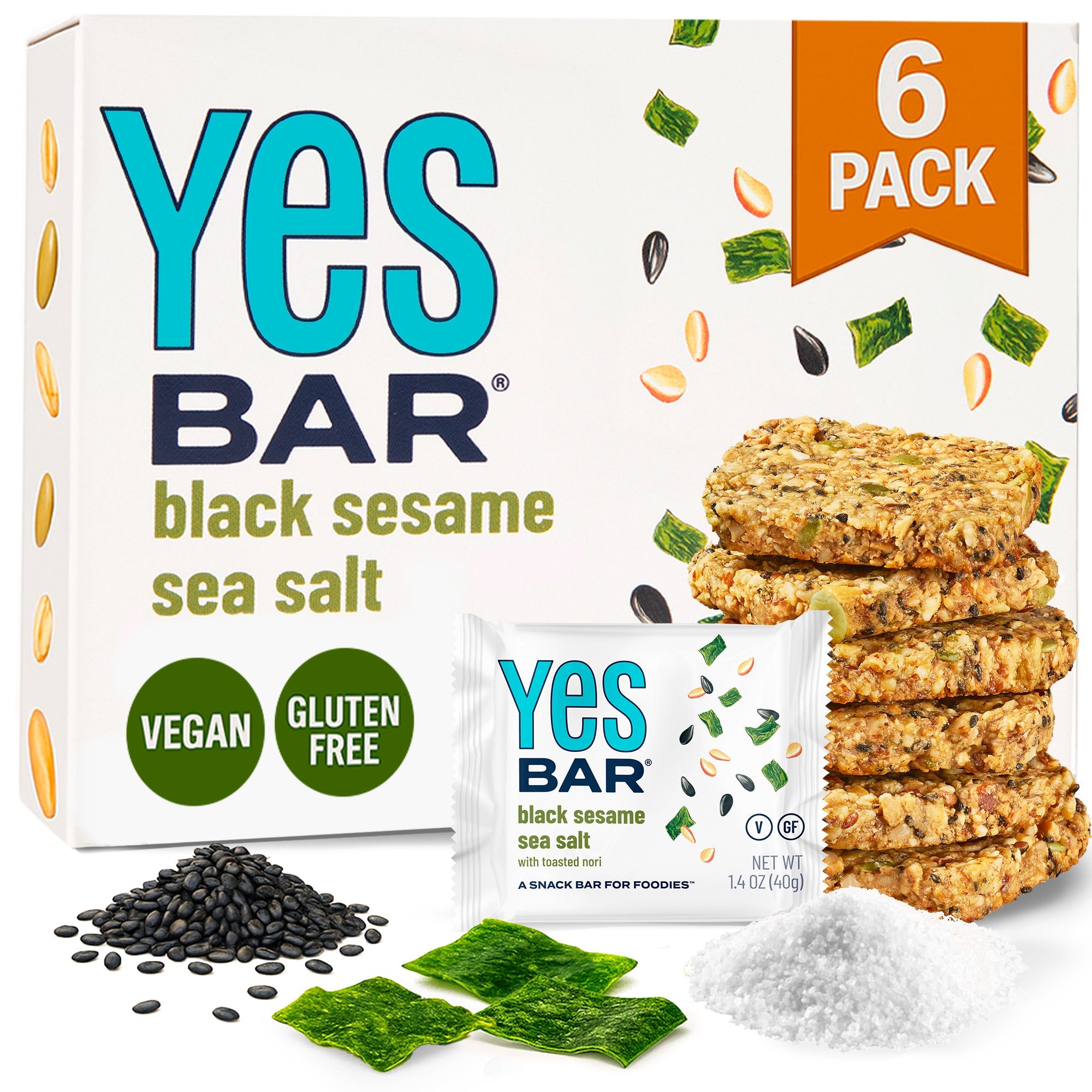 Black Sesame Sea Salt Bars — Six Pack