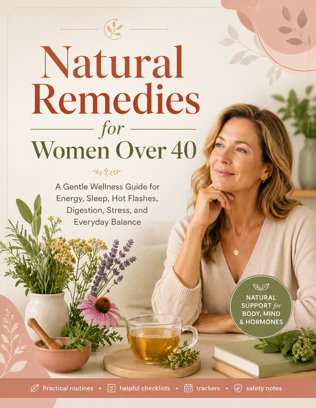 Natural Remedies for Women Over 40 ebook cover – women's wellness guide