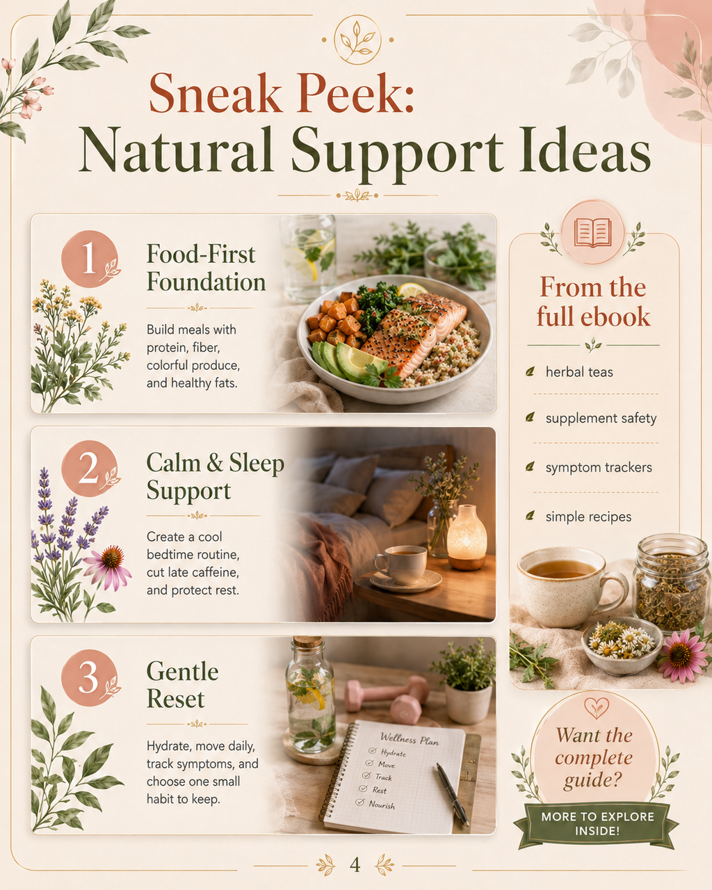 Women's Wellness Preview Collection sample page previewing nourishment and healthy habits content