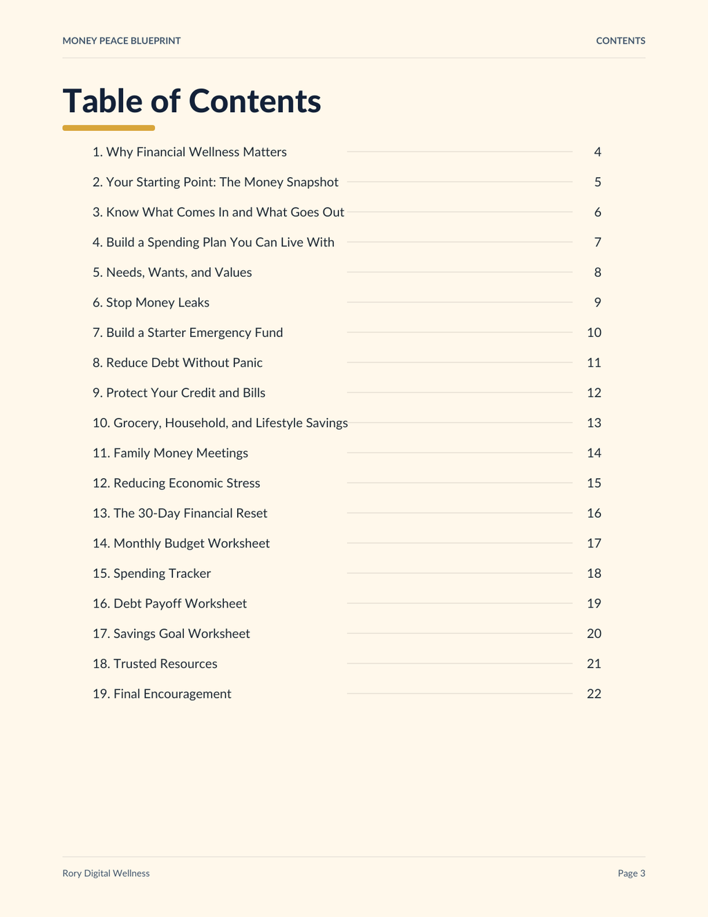 Money Peace Blueprint ebook preview page 3