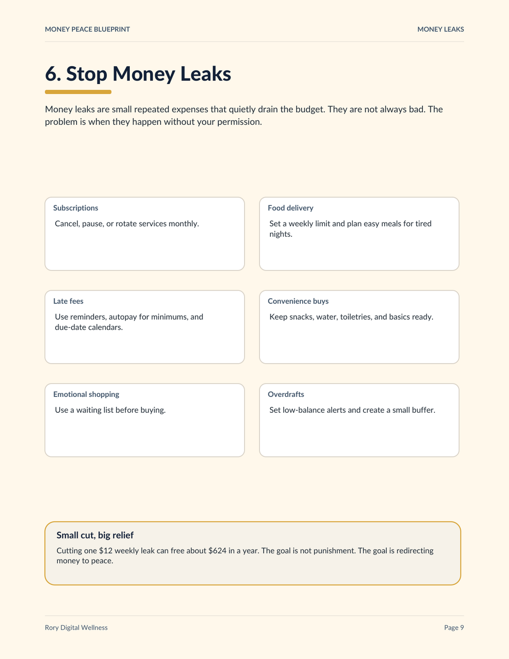Money Peace Blueprint ebook preview page 9