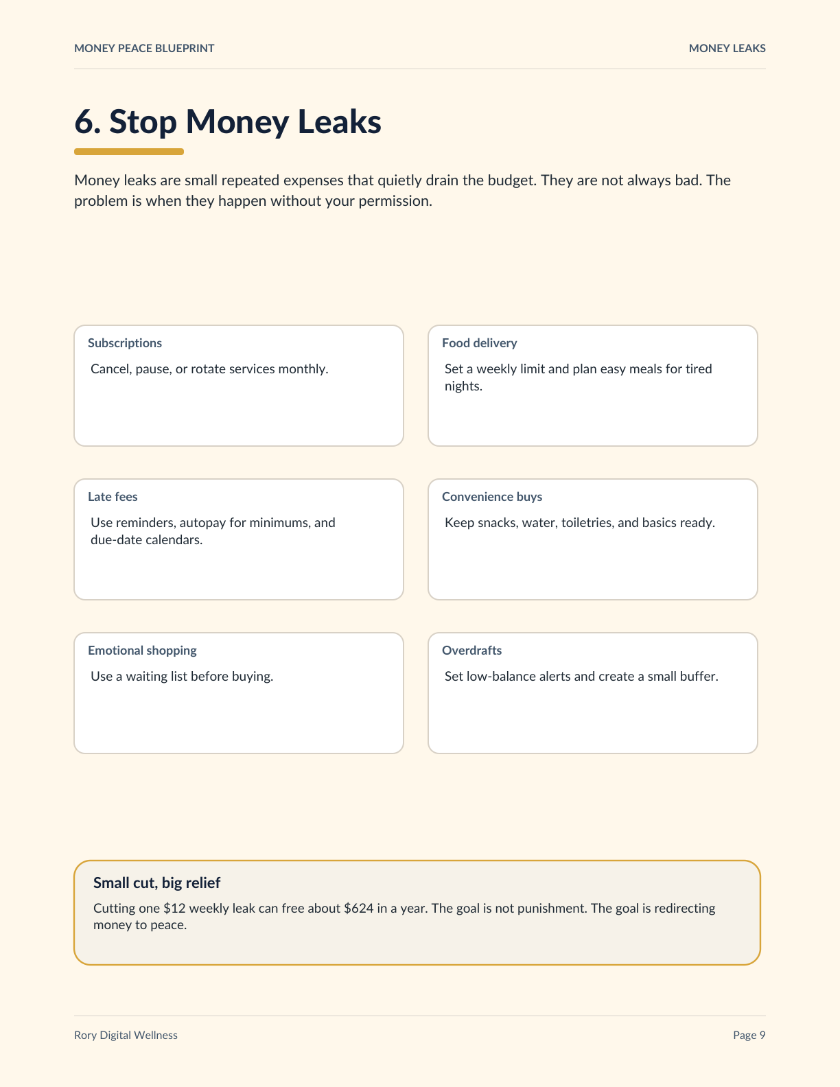Money Peace Blueprint ebook preview page 9