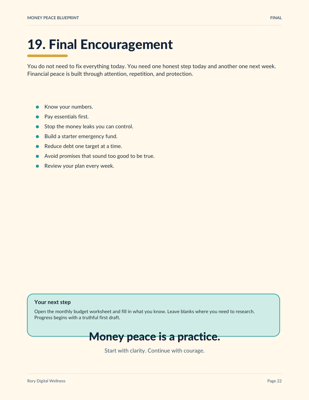 Money Peace Blueprint