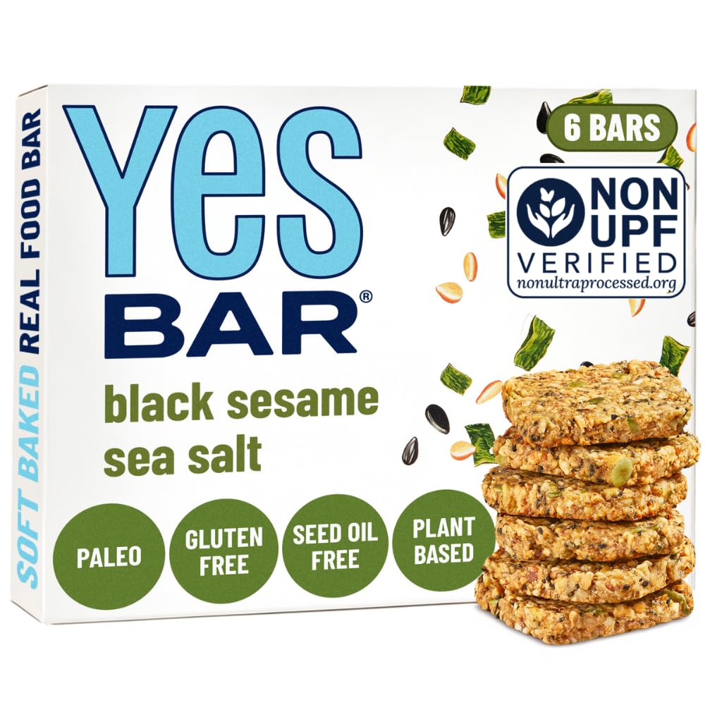 Black Sesame Sea Salt snack bars, six pack