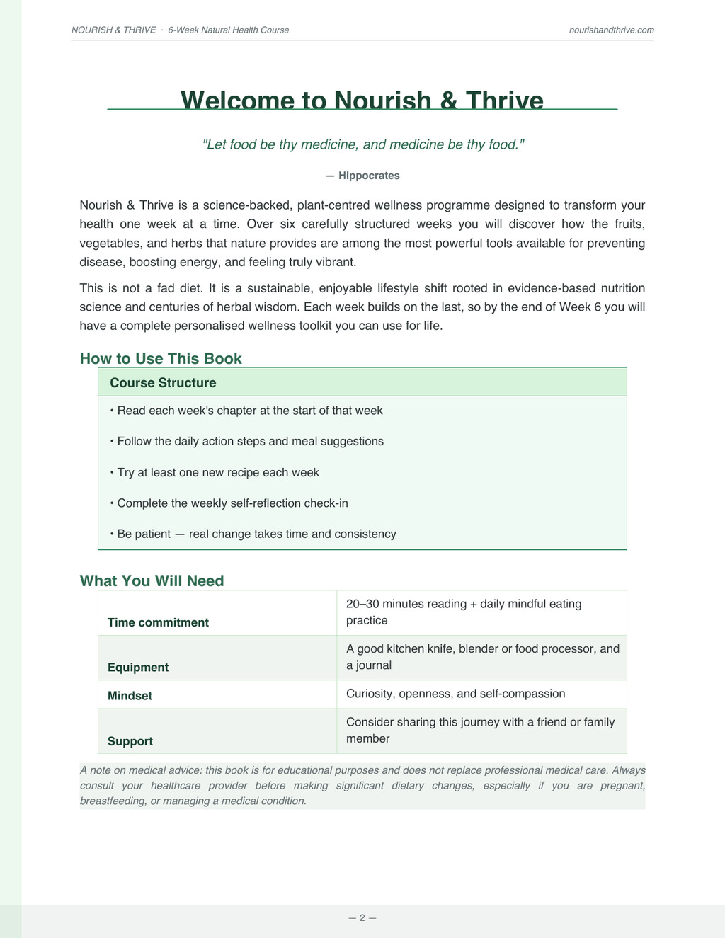 Nourish & Thrive: A Complete 6-Week Natural Health & Nutrition Course - Rory's Digital & Nutritional Products
