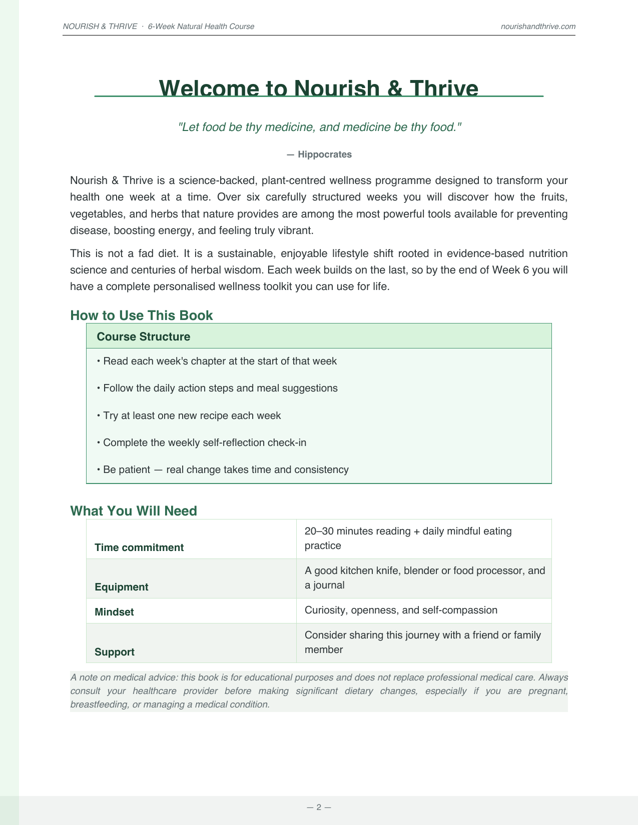 Nourish & Thrive: A Complete 6-Week Natural Health & Nutrition Course - Rory's Digital & Nutritional Products