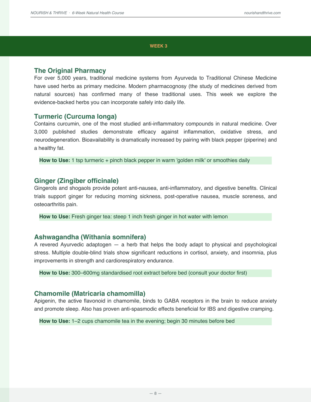 Nourish & Thrive: A Complete 6-Week Natural Health & Nutrition Course - Rory's Digital & Nutritional Products