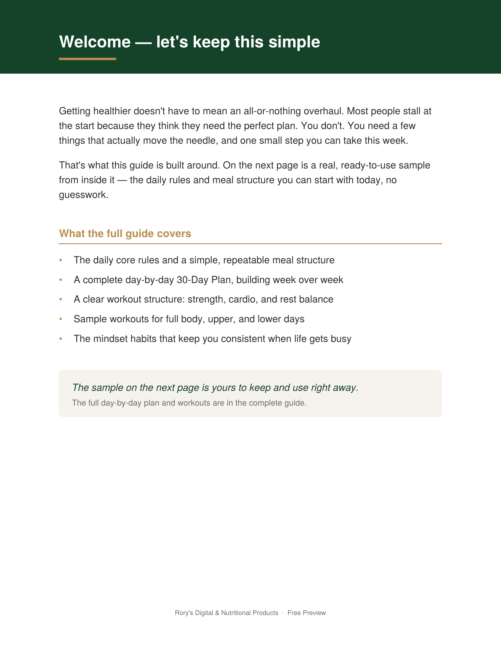 Free Preview — Start Your Healthy Journey