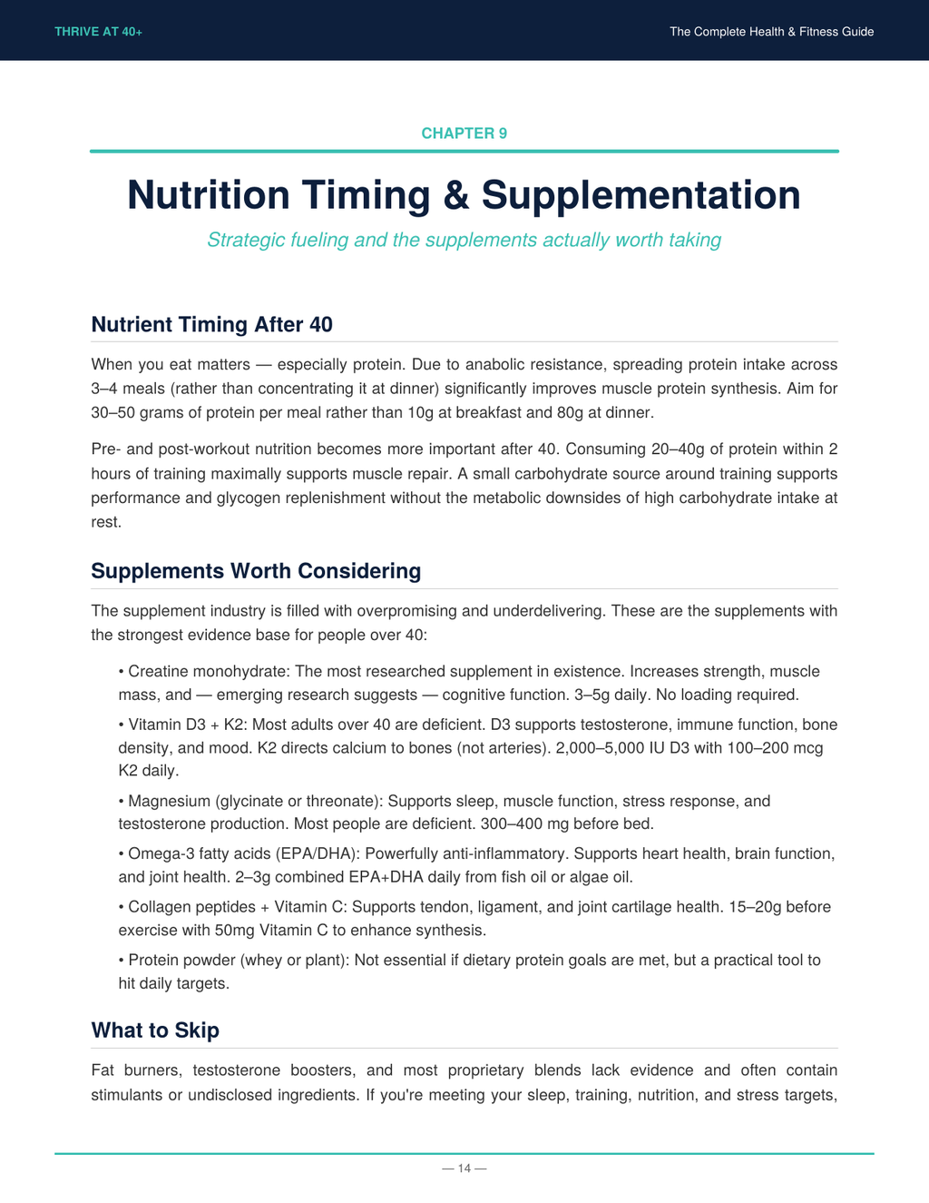 Thrive at 40+: The Complete Health & Fitness Guide (Digital Ebook) - Rory's Digital & Nutritional Products