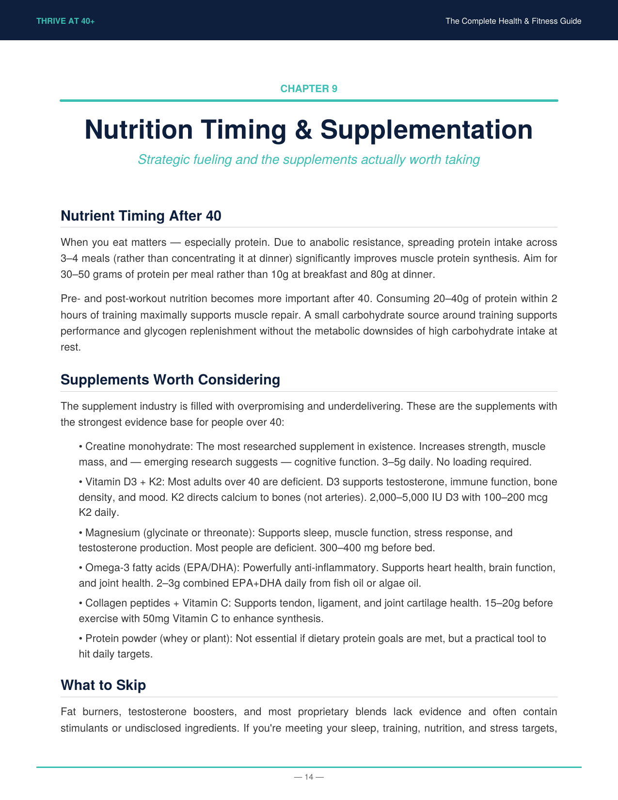 Thrive at 40+: The Complete Health & Fitness Guide (Digital Ebook) - Rory's Digital & Nutritional Products