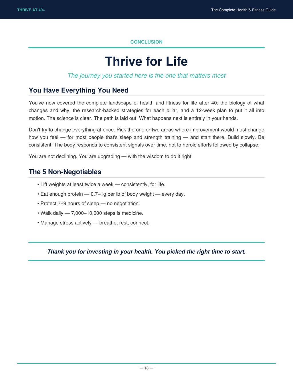 Thrive at 40+: The Complete Health & Fitness Guide (Digital Ebook) - Rory's Digital & Nutritional Products