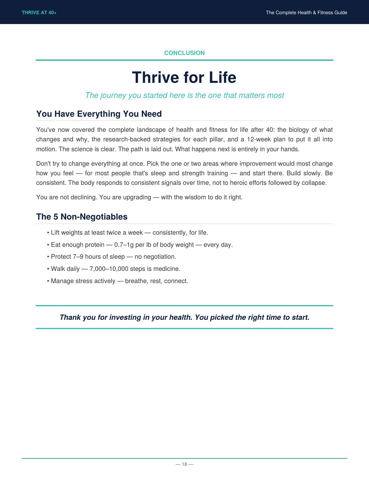 Thrive at 40+: The Complete Health & Fitness Guide (Digital Ebook) - Rory's Digital & Nutritional Products