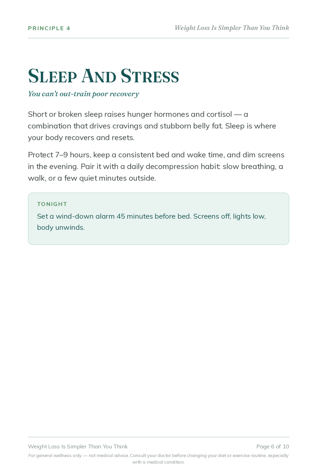 Weight Loss Made Simple — sleep and stress