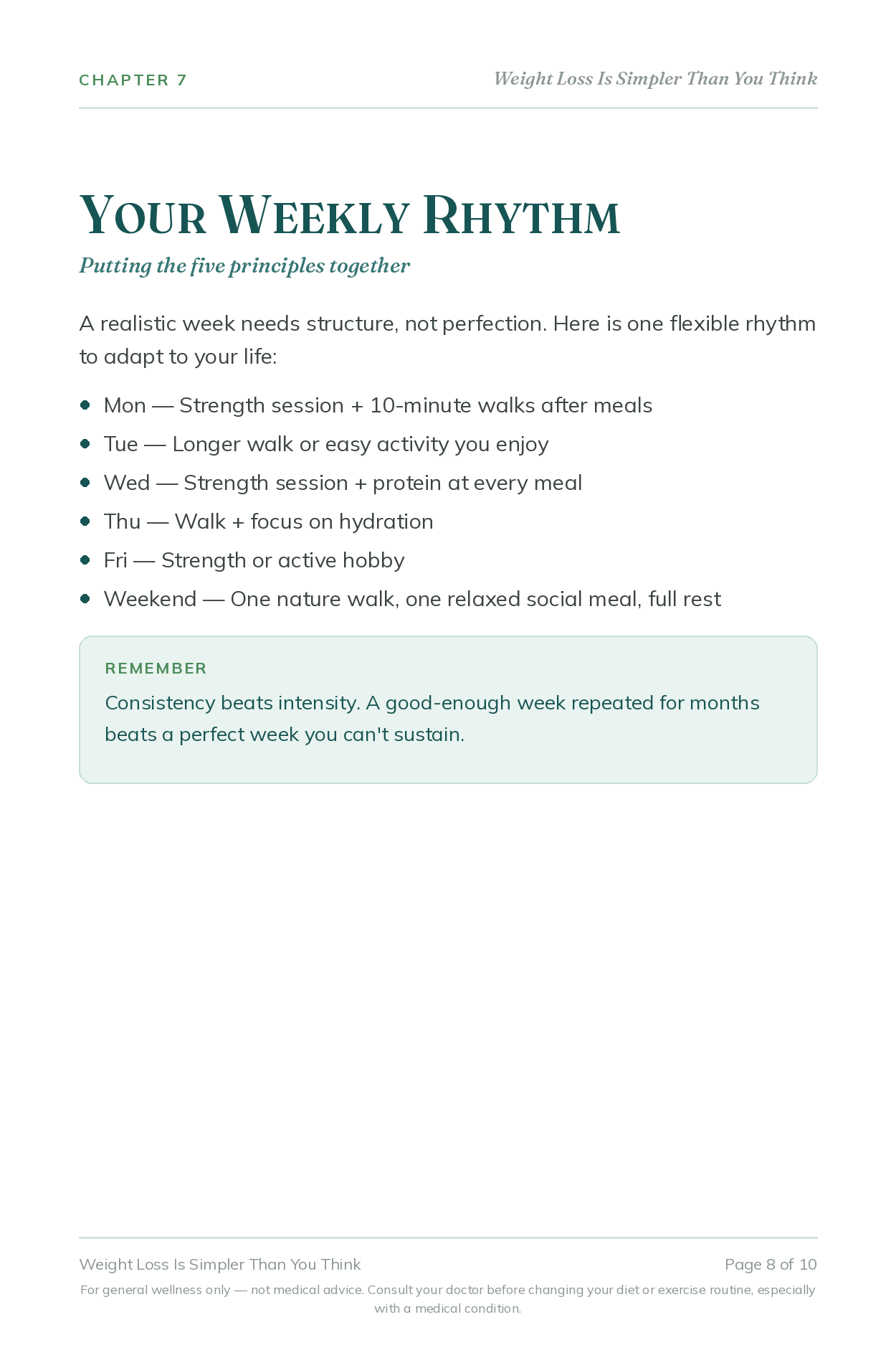 Weight Loss Made Simple — your weekly rhythm