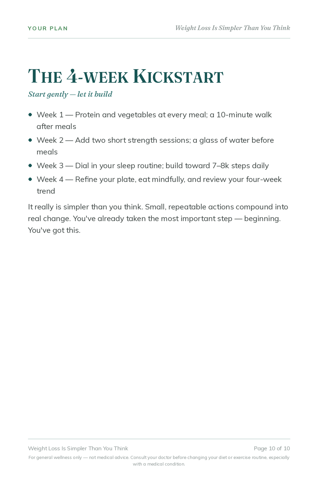 Weight Loss Made Simple — 4-week kickstart plan